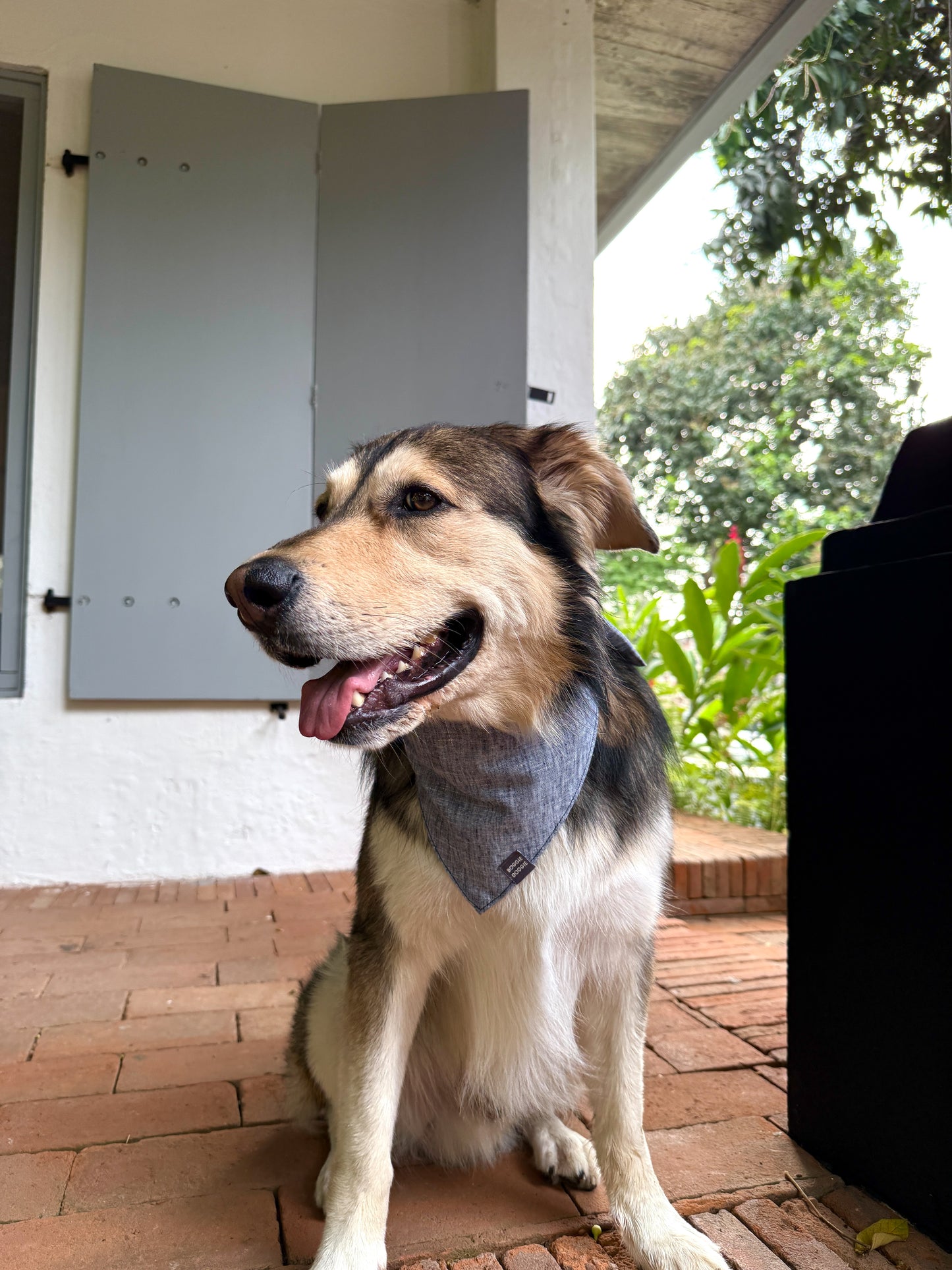 Bandana Jaspeada azul oscuro