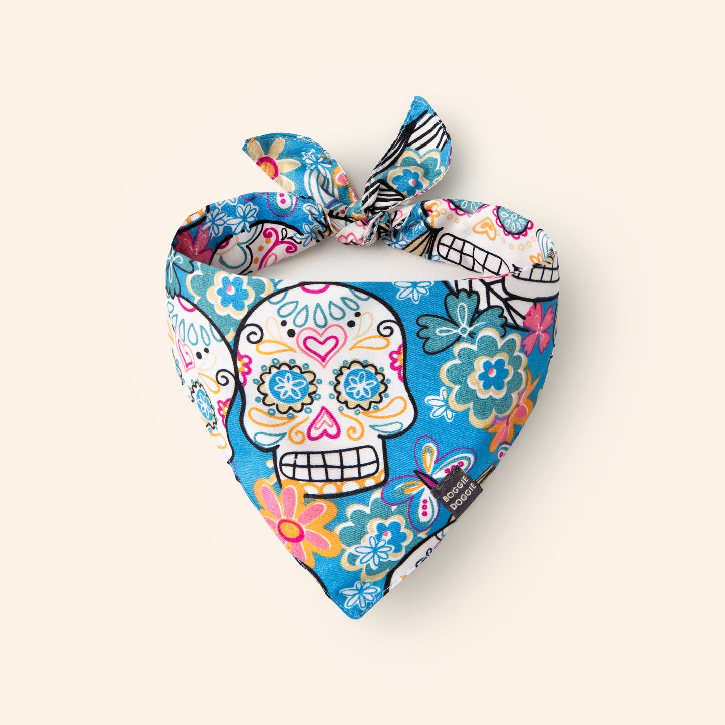 Bandana de Calaveras y flores