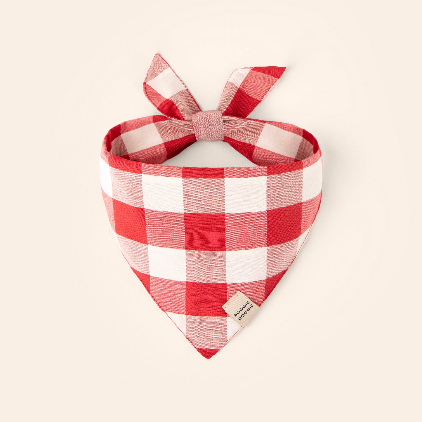 Bandana Navidad cuadros rojos y  blancos