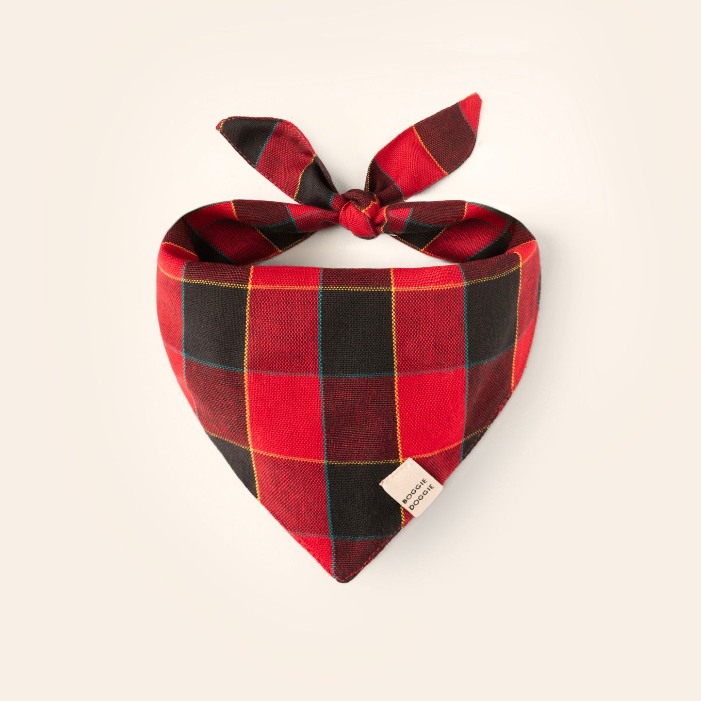 Bandana Navidad cuadros rojos y negros