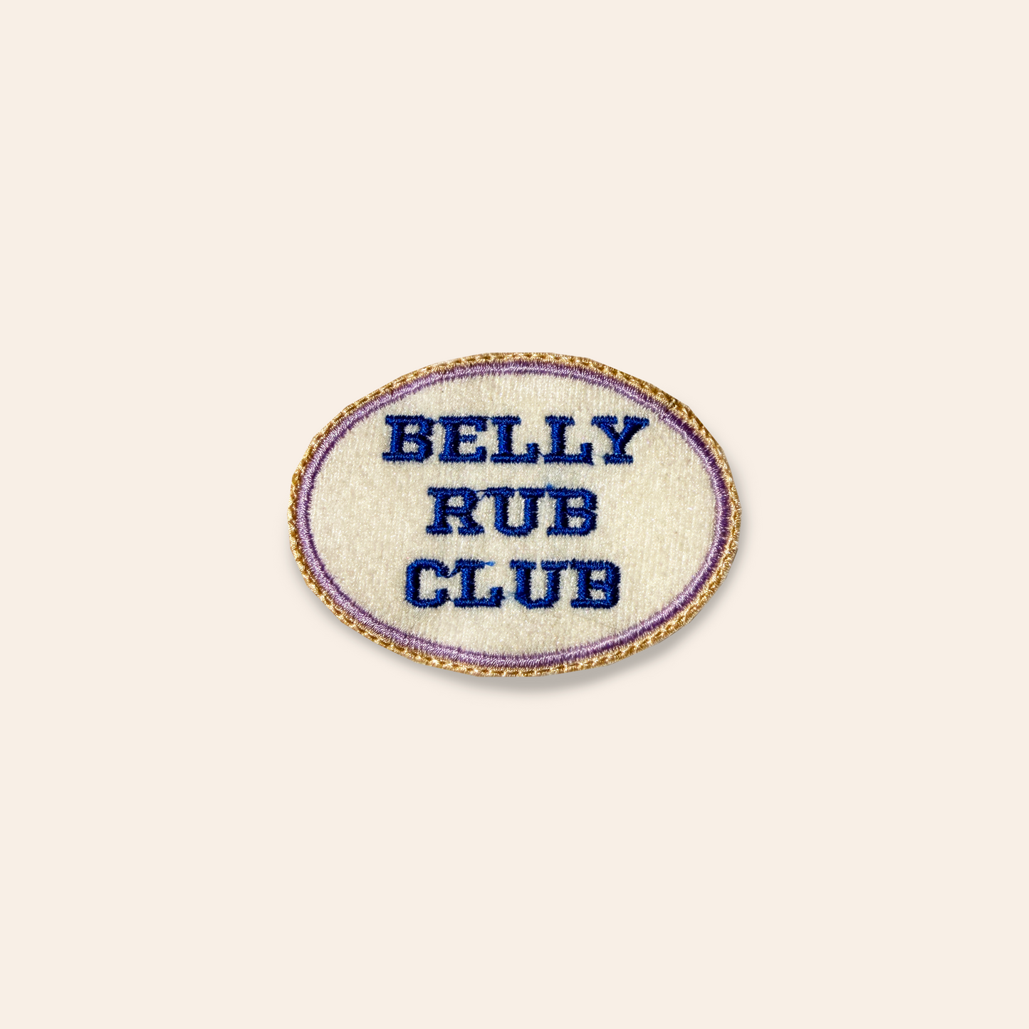 Parche Belly Rub Club contorno lila